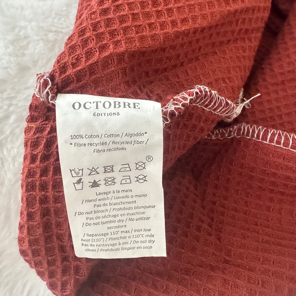 Sezane Octobre waffle bowling bag in rust color/ new - Picture 3 of 7
